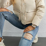 Chaqueta acolchada con cuello alto corto
