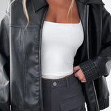 Chaqueta de béisbol de cuero sintético