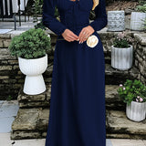 Vestido de noche sencillo de manga larga