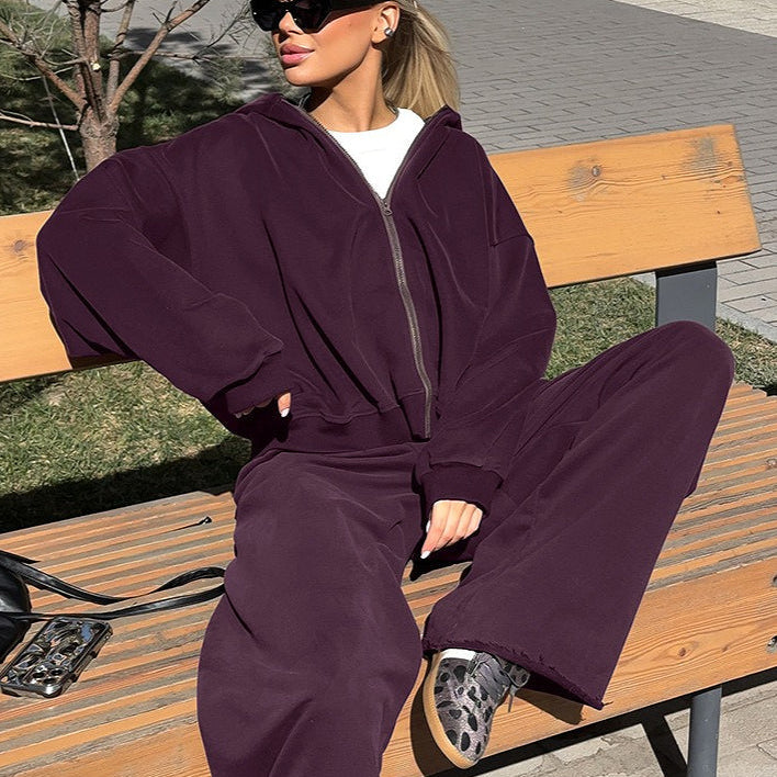 Conjunto vintage de dos piezas con sudadera y jogger