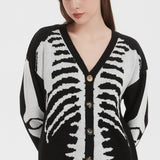 Chaleco de punto con estampado de calavera