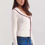 Cárdigan bouclé chic de estilo francés