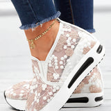 Zapatillas deportivas para mujer - Malla transpirable - Elegante bordado floral - Suela gruesa y cómoda