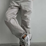 Pantalones cargo casuales con cordón, corte holgado