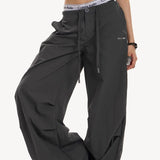 Pantalones cargo militares grises retro Y2K