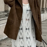 Chaqueta larga informal de ante