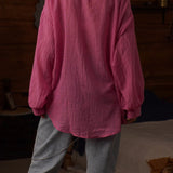Blusa casual chic lisa de manga larga