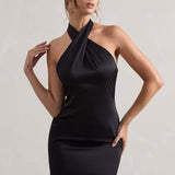 Vestido de noche ajustado sin espalda
