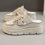 Zapatillas tipo mule para mujer - Suela de plataforma - Cómodas sin cordones - Estilo deportivo y chic