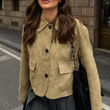 Chaqueta vintage de ante con solapas