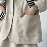 Blazer de lino de corte relajado