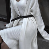 Conjunto minimalista de falda de punto de dos piezas