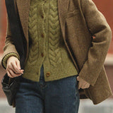 Blazer cruzado en mezcla de lana