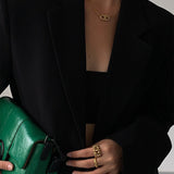 Blazer negro casual de estilo retro