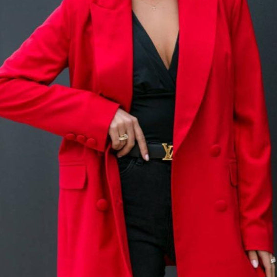 Blazer cruzado con mangas largas