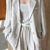 Blazer de traje informal en lino Tencel