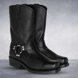 Zapatos de vaquero unisex – cuero – media pantorrilla – correa con hebilla – estilo western