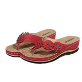 Sandalias de mujer - Punta abierta - Decoración floral - Suela ligera y cómoda