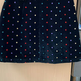 Falda de terciopelo de moda con lunares bordados