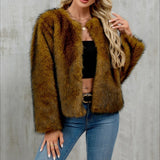 Cárdigan abierto de pelo corto afelpado