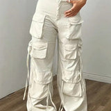Pantalones cargo negros de pierna ancha Y2K