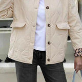 Chaqueta informal con estampado de leopardo y patchwork