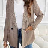 Blazer elegante e informal con estampado de pata de gallo vintage
