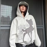 Sudadera con capucha de ciervo con patchwork vintage