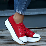 Zapatillas de mujer - Suela de plataforma gruesa - Calcetín de punto - Cordones ajustables