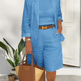 Camry - Elegante blazer y pantalones cortos - Conjunto de dos piezas