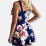 Mono de viscosa Anna con cintura ajustada | Mono floral sin mangas