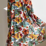 Traje de baño de 3 piezas para mujer – Top con lazo – Cintura alta – Kimono floral fluido