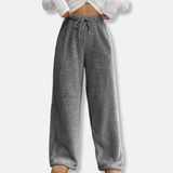 Pantalones de estar por casa para mujer – Polar suave – Corte holgado – Cintura elástica con cordón