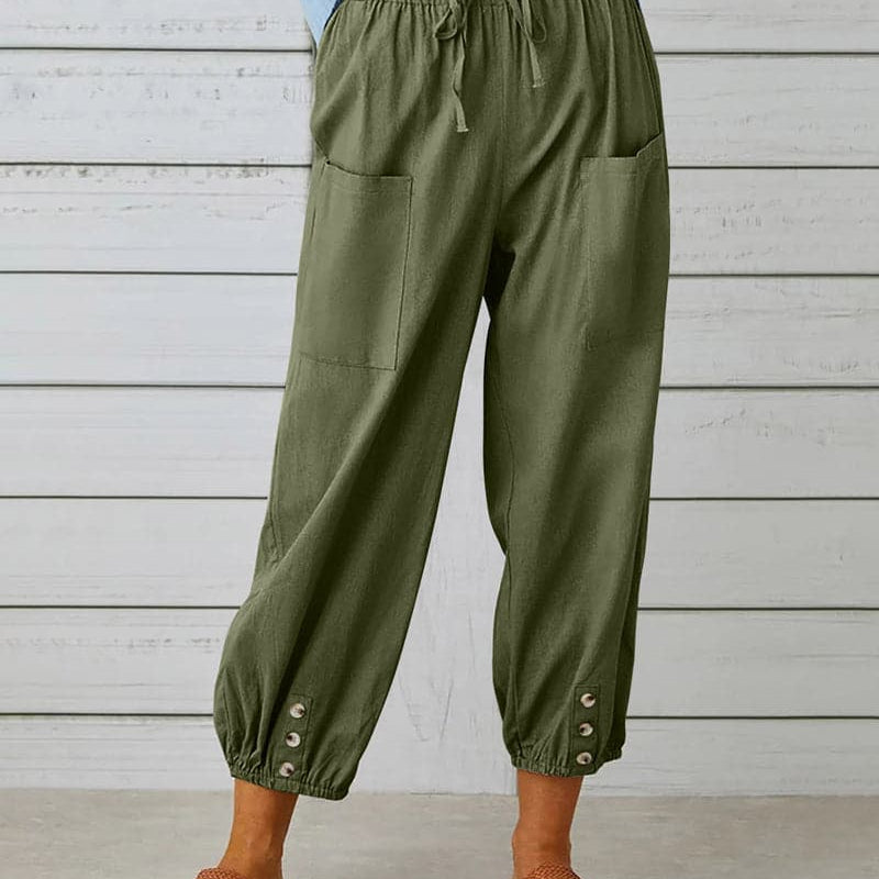 Pantalones de mujer - Cintura alta - Corte holgado - Elegantes y cómodos
