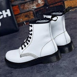 Botines de mujer - Estilo militar - Cordones - Suela antideslizante con tacos - Comodidad duradera