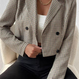 Blazer corto de pata de gallo