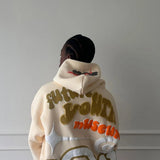 Sudadera con capucha de gran tamaño con estampado de letras abullonadas