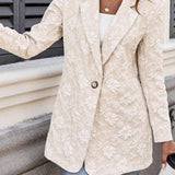 Elegante blazer jacquard de un botón