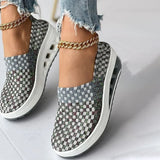 Zapatos de mujer - Slip-On Tejido Elástico - Suela Confortable con Cámara de Aire