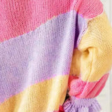 Chaleco de punto con bloques de color y cuello en V