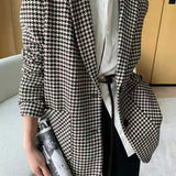 Blazer de lana con estampado de pata de gallo