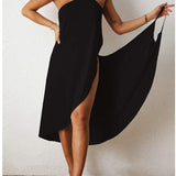 Vestido de mujer - Asimétrico, un hombro, corte fluido, abertura elegante