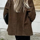Chaqueta larga informal de ante