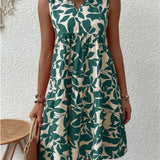 Vestido de mujer - Sin mangas - Corte holgado - Cuello en V - Elegante estampado floral
