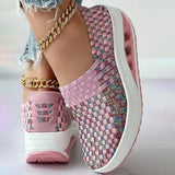 Zapatos de mujer - Slip-On Tejido Elástico - Suela Confortable con Cámara de Aire