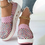 Zapatos de mujer - Slip-On Tejido Elástico - Suela Confortable con Cámara de Aire