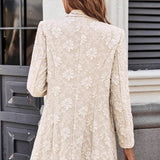 Blazer jacquard de un solo botón y corte entallado