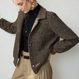 chaqueta vintage a cuadros de gran tamaño