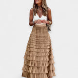 Valerie - Falda Boho con Borde de Satén de Malla