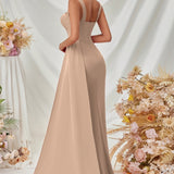 Vestido de noche maxi sexy ajustado con abertura